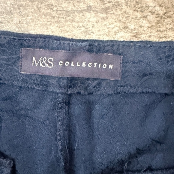 M&S Collection Navy Textured Pants - Picture 5 of 7